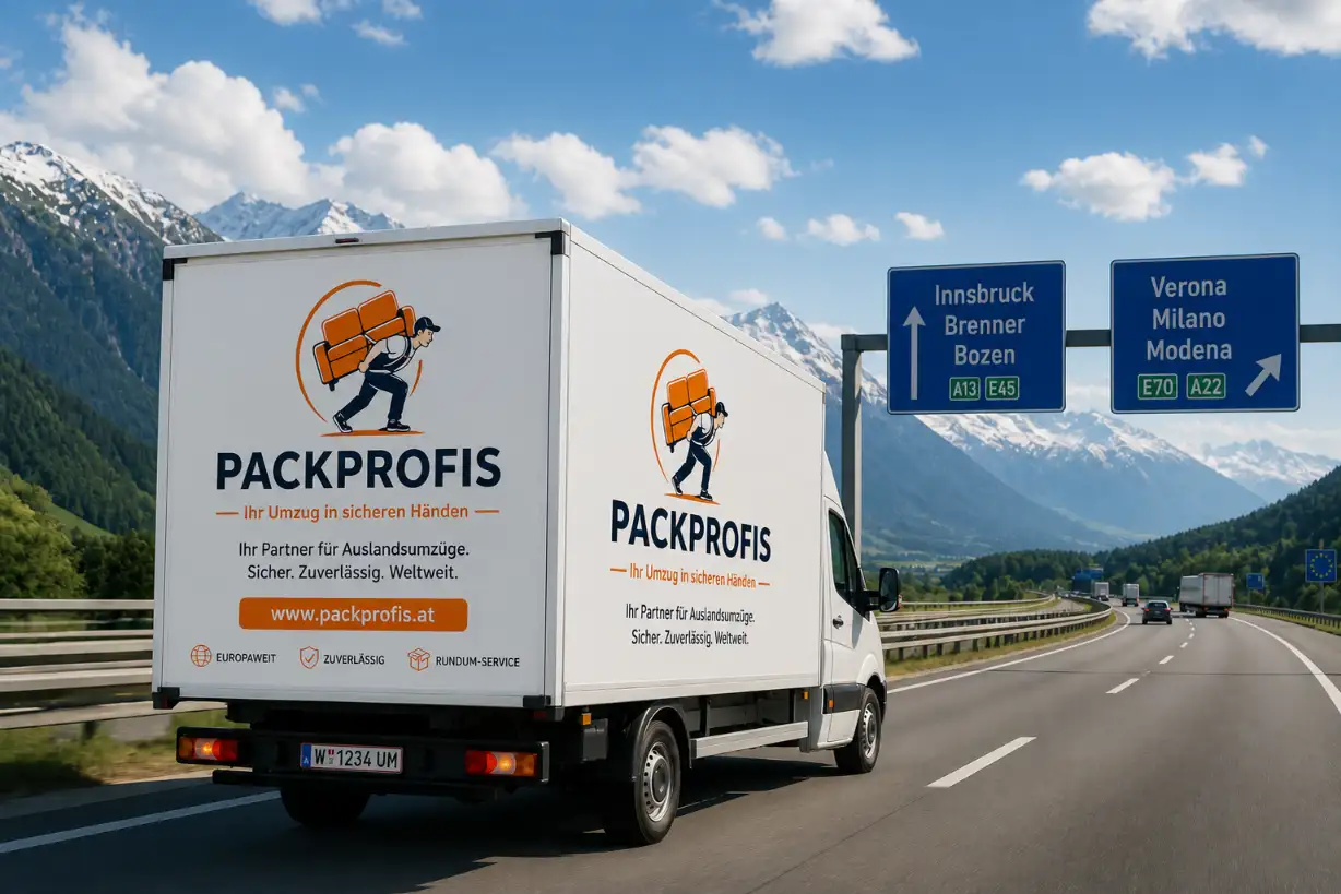 LKW von Packprofis Richtung Italien